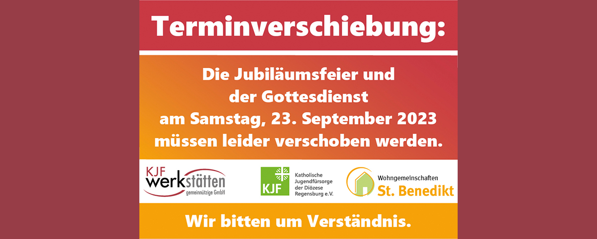 Banner Terminverschiebung Jubiläumsfeier